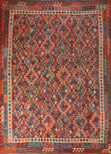 Reversible Wool Kilim Oriental Area Rug 9x11