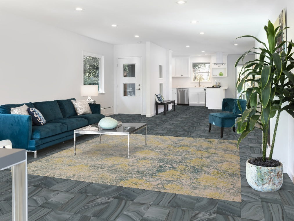 All-Over Abstract Modern Square Rug 8x8