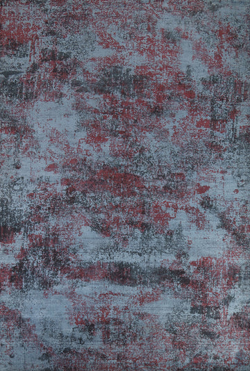 All-Over Blue Abstract Modern Area Rug 8x12