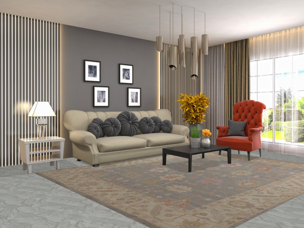 Vegetable Dye Oushak Turkish Area Rug 8x10