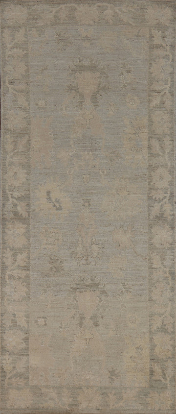 Vegetable Dye Oushak Turkish Runner Rug 3x8