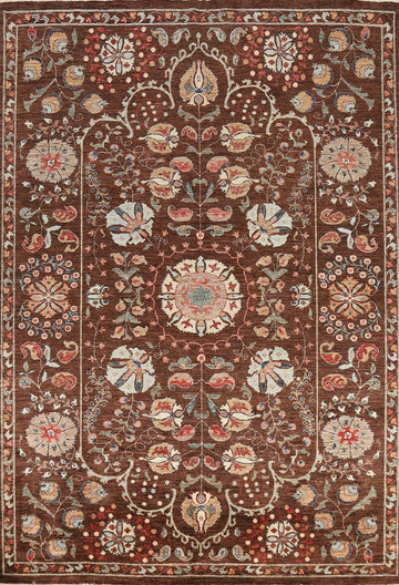 Brown Vegetable Dye Ziegler Oriental Area Rug 7x10