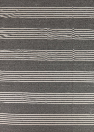 Striped Gray Kilim Durrie Oriental Area Rug 8x12
