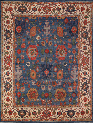 Handmade Blue Ziegler Vegetable Dye Area Rug 8x10