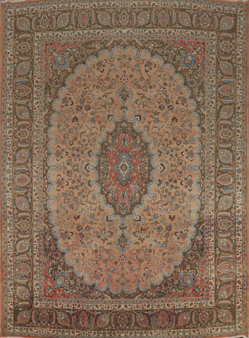 Vintage Floral Mashad Persian Area Rug 10x13