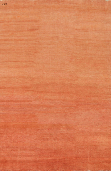 Orange Pink Wool Modern Gabbeh Oriental Area Rug 7x10