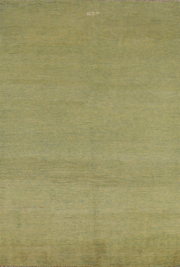 Light Green Modern Wool Gabbeh Oriental Rug 5x7