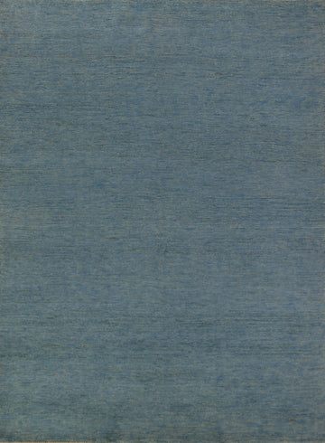 Handmade Blue Gabbeh Modern Wool Rug 5x7