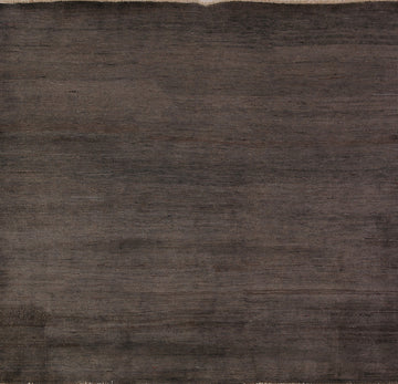 Brown Charcoal Wool Modern Gabbeh Oriental Square Rug 6x6