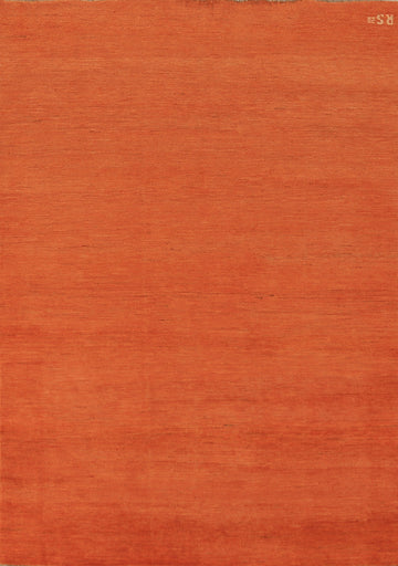 Orange Modern Wool Gabbeh Oriental Rug 5x7