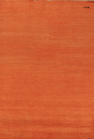 Orange Wool Modern Gabbeh Oriental Area Rug 5x8
