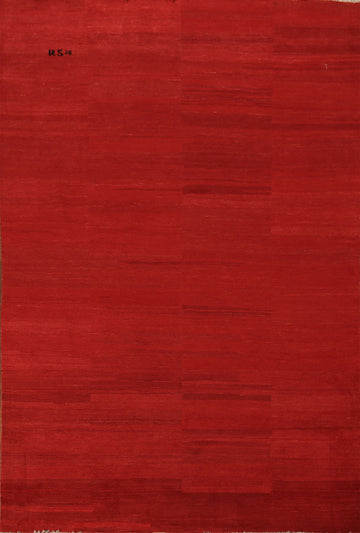 Red Modern Wool Gabbeh Oriental Area Rug 7x10
