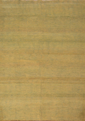 Green & Yellow Wool Gabbeh Modern Oriental Rug 5x7