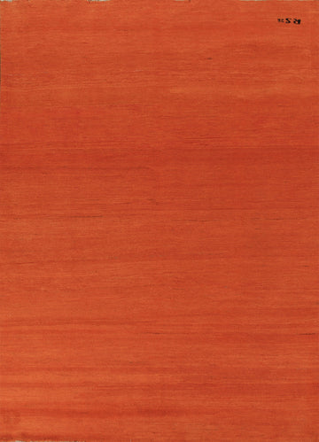 Orange Wool Modern Gabbeh Oriental Area Rug 6x8