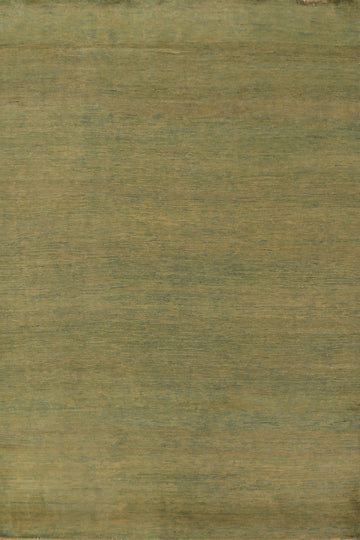Green & Yellow Wool Gabbeh Modern Area Rug 6x10