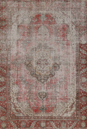 Distressed Wool Tabriz Persian Area Rug 6x9