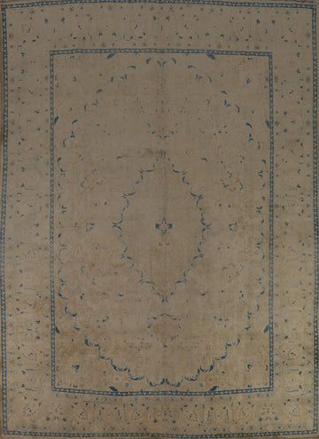 Vintage Wool Floral Tabriz Persian Area Rug 10x13
