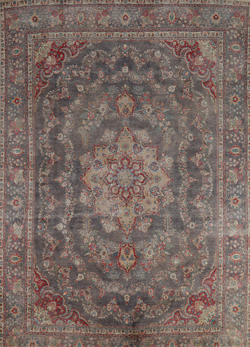 Vintage Navy Blue Tabriz Persian Area Rug 10x12
