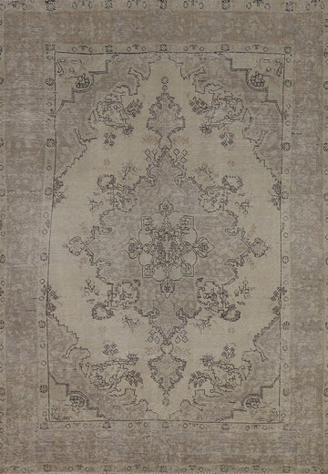 Muted Handmade Wool Tabriz Persian Area Rug 6x9