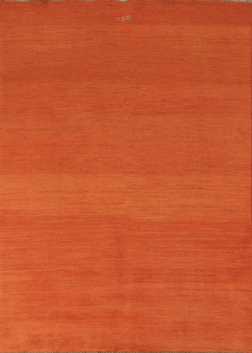 Orange Wool Gabbeh Modern Rug 5x7