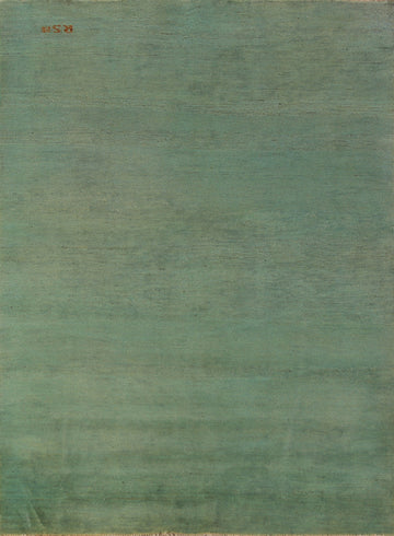 Green Handmade Gabbeh Wool Modern Rug 5x7