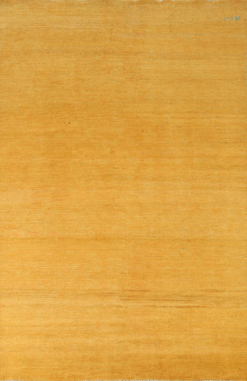 Yellow Wool Modern Gabbeh Oriental Area Rug 5x8