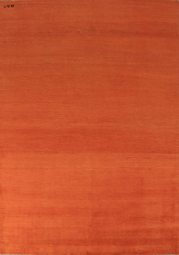 Orange Wool Gabbeh Oriental Area Rug 7x9