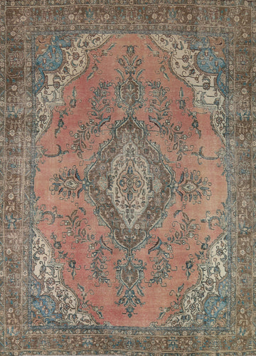 Pink Wool Tabriz Persian Area Rug 10x13