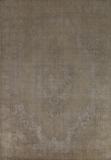 Distressed Wool Tabriz Persian Area Rug 9x12