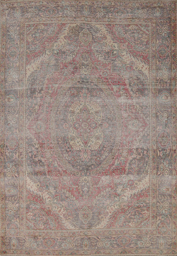 Vintage Wool Tabriz Persian Area Rug 7x9