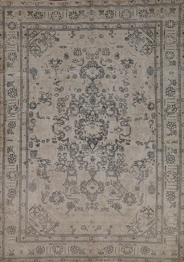 Vintage Geometric Tabriz Persian Area Rug 6x9