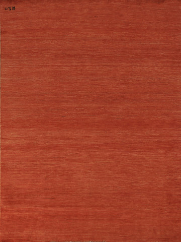 Striped Orange Gabbeh Modern Wool Rug 5x7