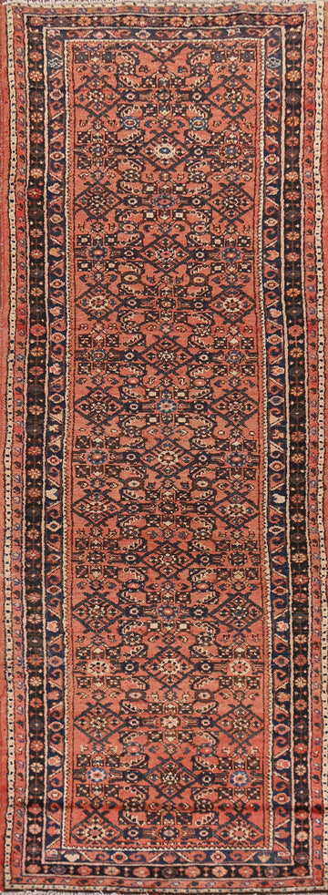 All-Over Geometric Hamedan Persian Runner Rug 3x10