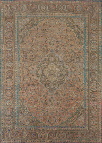 Traditional Wool Mashad Persian Area Rug 9x13