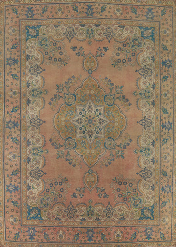 Vintage Medallion Tabriz Persian Area Rug 10x13