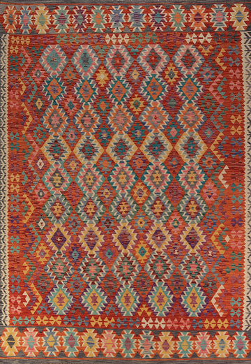 Flat Weave Wool Kilim Oriental Area Rug 8x12
