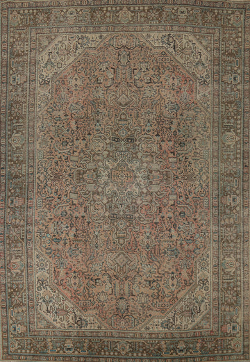 Geometric Pink Tabriz Persian Area Rug 8x11