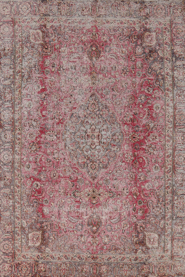 Vintage Wool Floral Mashad Persian Area Rug 7x10