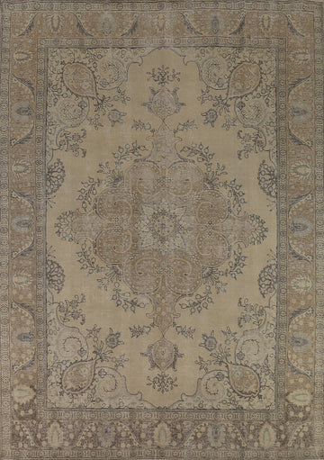 Vintage Wool Medallion Tabriz Persian Area Rug 10x12