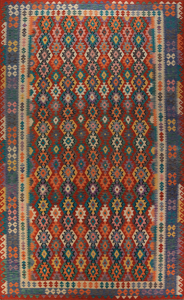 Flat Weave Wool Kilim Oriental Large Rug 10x16