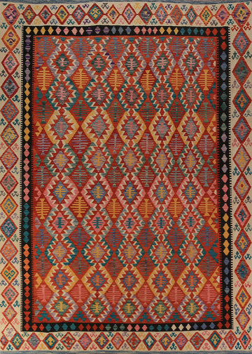 Hand Woven Wool Kilim Oriental Area Rug 8x11