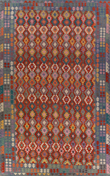 Geometric Wool Kilim Oriental Large Rug 10x16