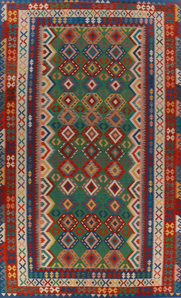 Geometric Wool Kilim Oriental Large Rug 10x16
