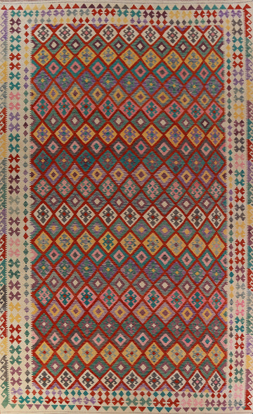 Trellis Wool Kilim Oriental Large Rug 10x16