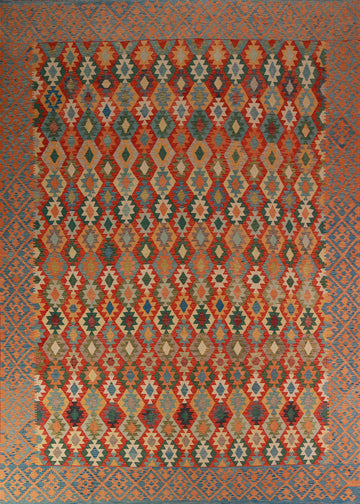Reversible Wool Kilim Oriental Area Rug 10x13