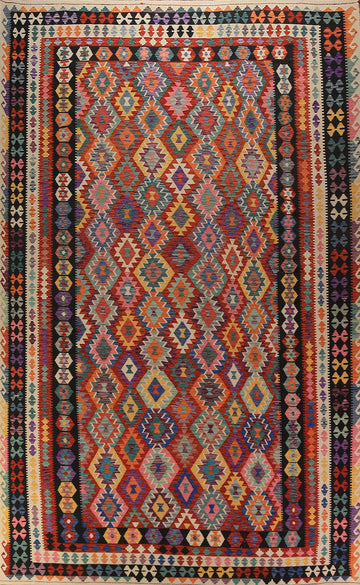 All-Over Geometric Kilim Oriental Large Rug 10x16