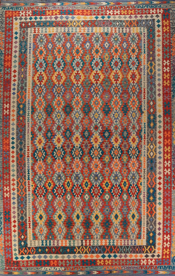 All-Over Geometric Kilim Oriental Large Rug 10x16