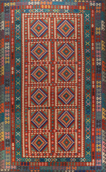 All-Over Geometric Kilim Oriental Large Rug 10x16