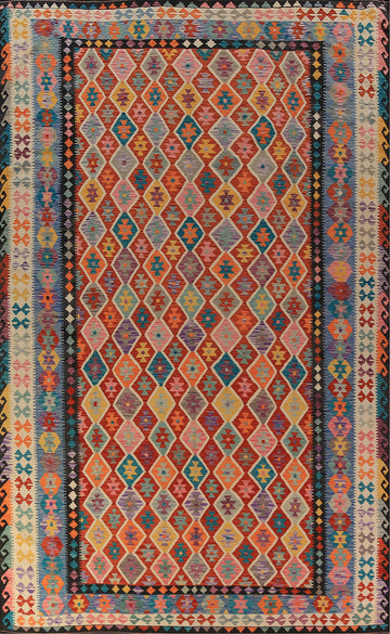 Palace Size Wool Trellis Kilim Oriental Rug 10x16
