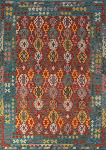 Flat Weave Geometric Kilim Oriental Area Rug 8x12